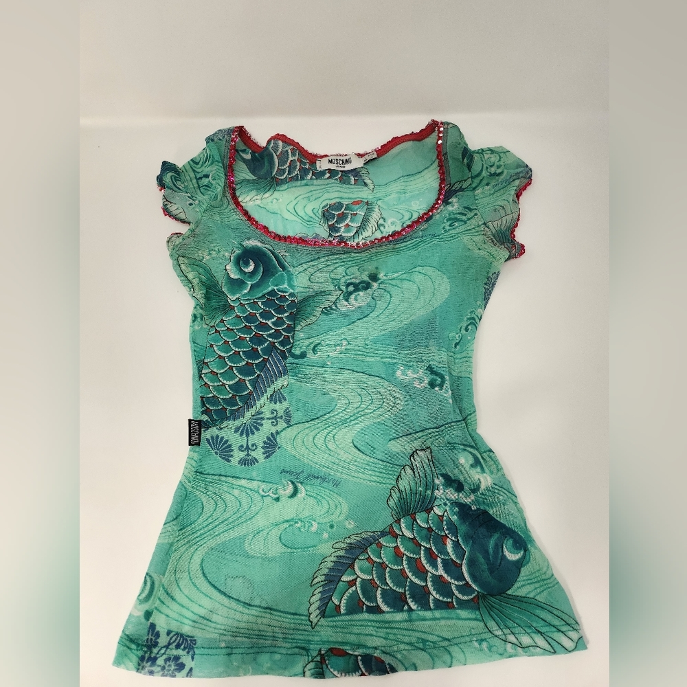 Vintage Moschino Jeans  Japanese Koi Fish Top